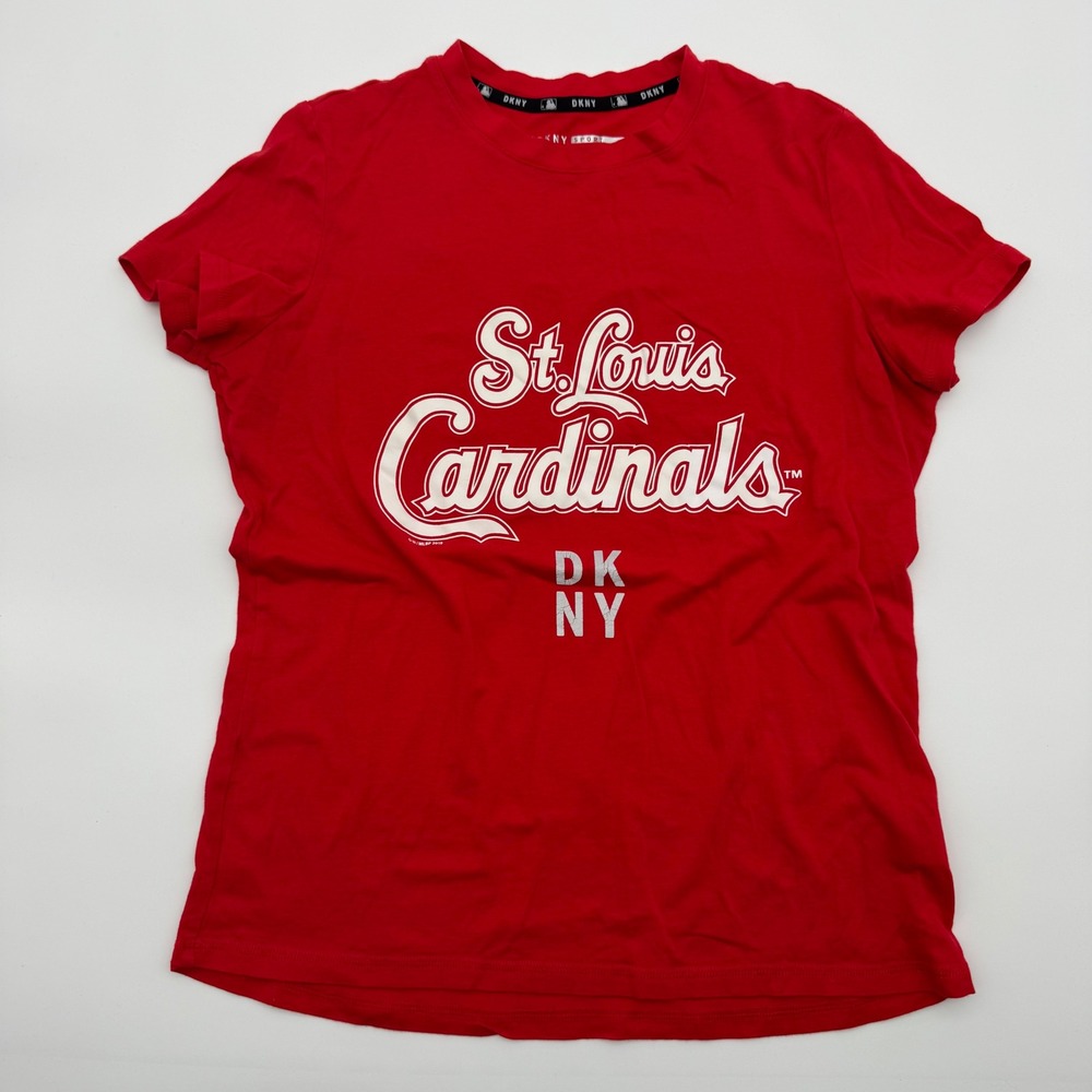 DKNY Sport St Louis Cardinals MLB Red Graphic T-Shirt Womens Small Short Sleeve